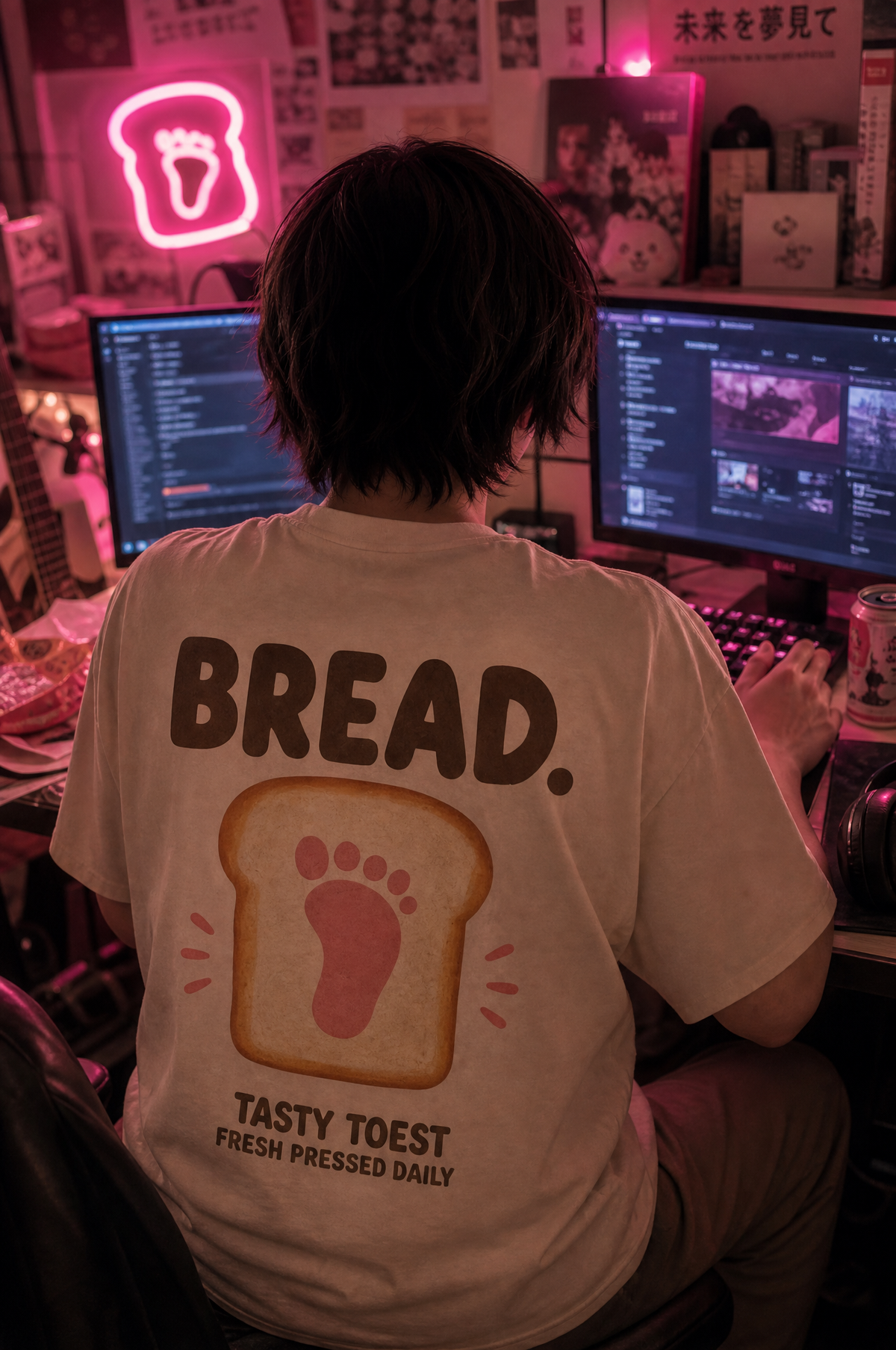 Tasty Toest Tee — BREAD graphic close-up.