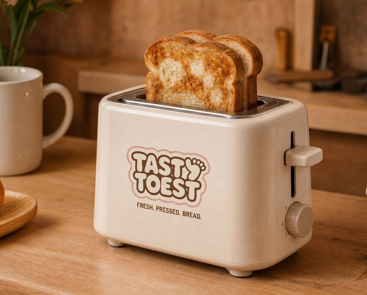 Tasty Toest Toaster — three-quarter view.