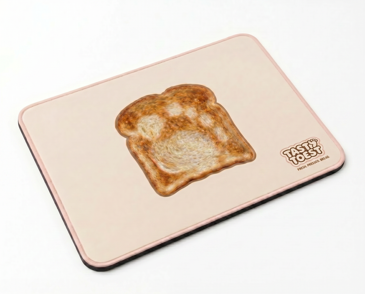 Tasty Toest Mouse Pad — lifestyle on desk.